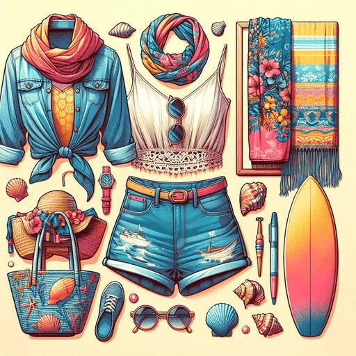 Inspirasi Outfit Pantai dengan Sentuhan Scarf dan Denim