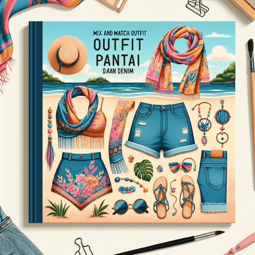 Mix and Match Outfit Pantai dengan Aksesori Scarf dan Denim